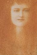 Fernand Khnopff Study of A woman oil on canvas